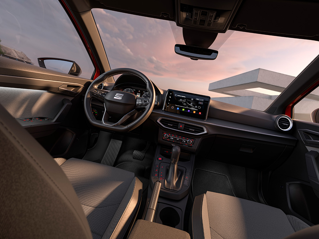 Innenansicht des SEAT Ibiza mit Details wie z.B. der Polster. 