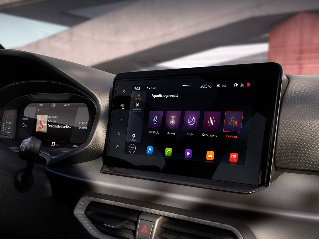 Bildschirm des SEAT Ibiza Soundsystems