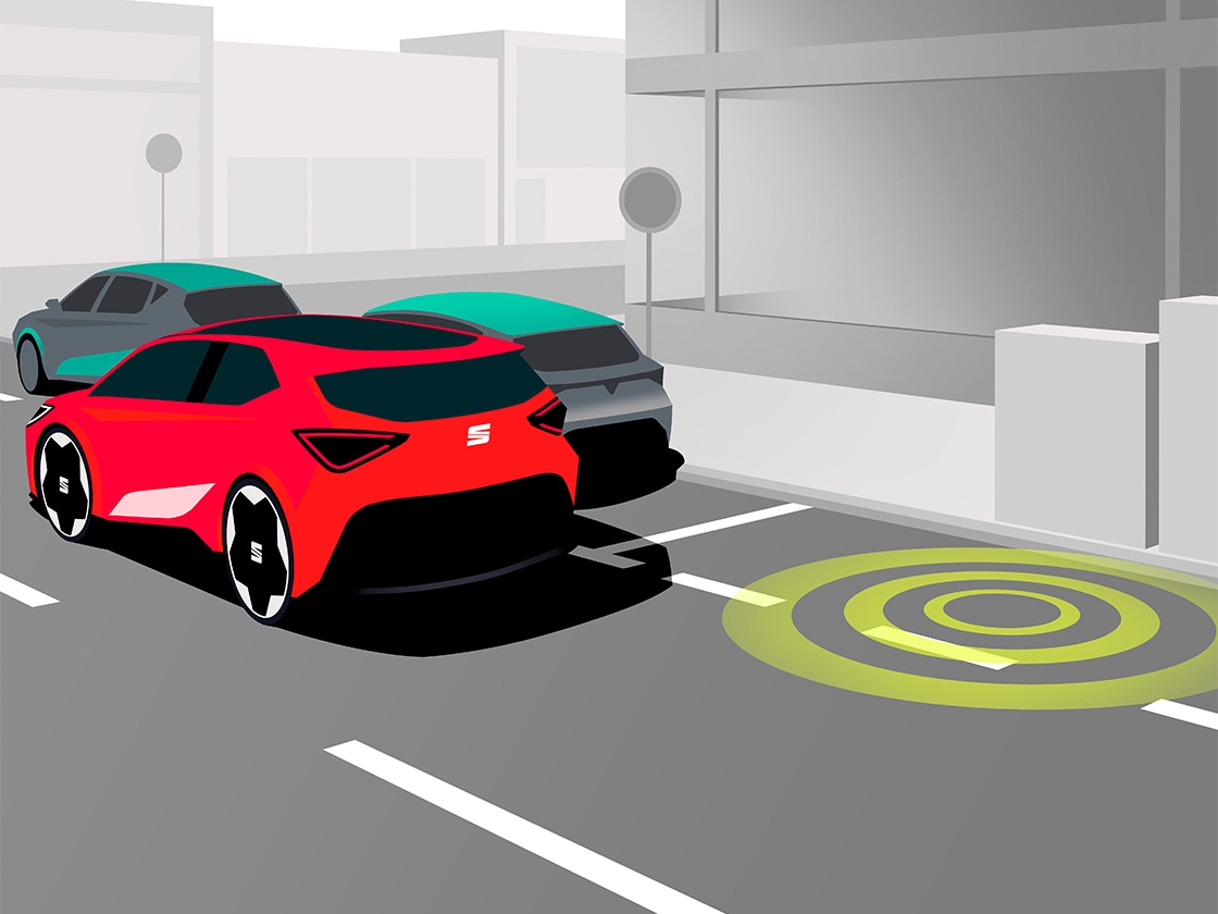Intelligenter Parkassistent für den SEAT Leon verfügbar.