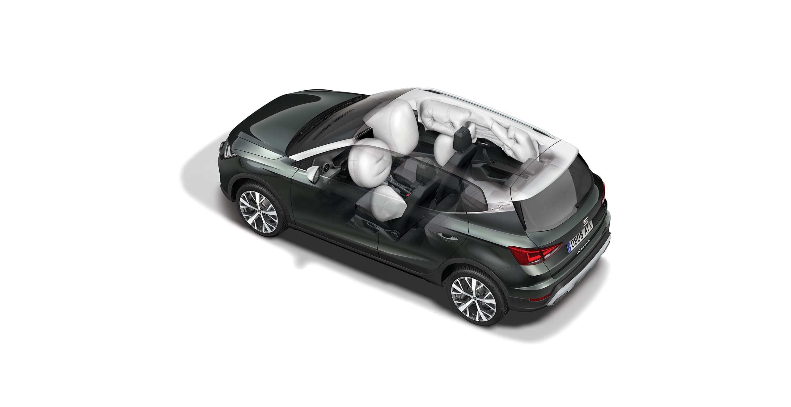 Vue de dessus des airbags de la SEAT Arona