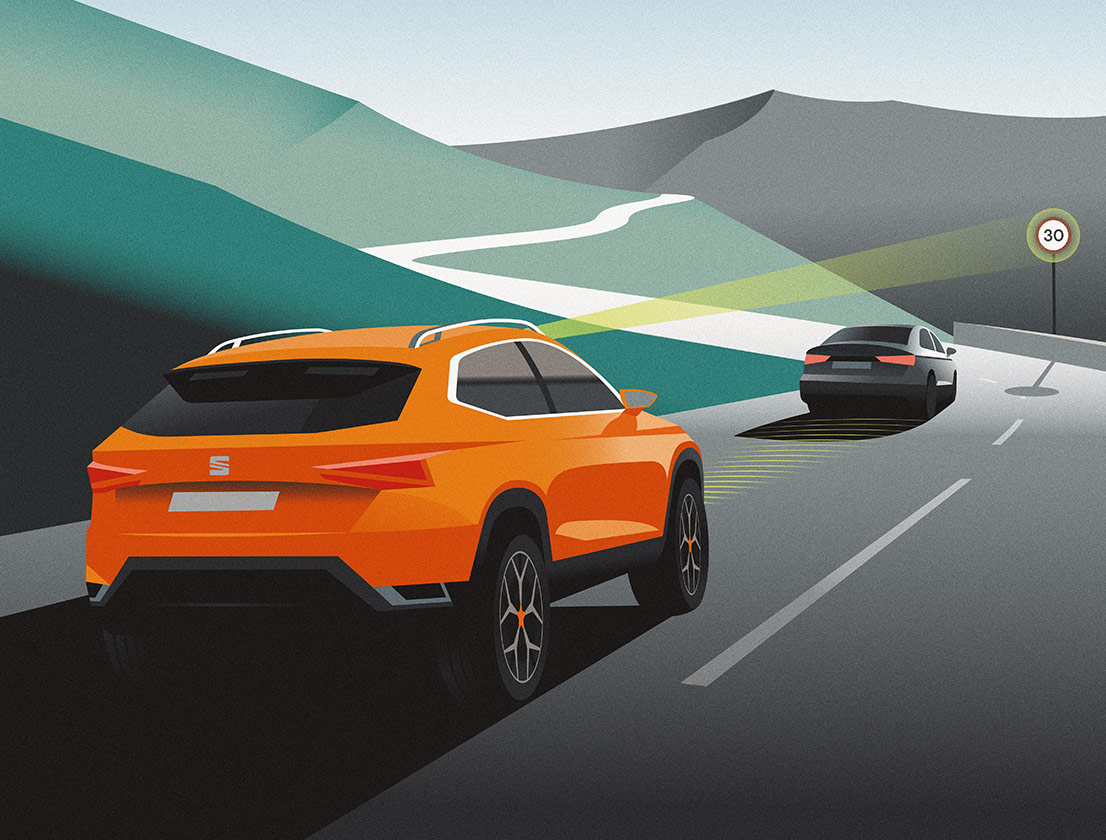 Stabilizzatore di velocità con controllo della distanza (Adaptive Cruise Control) predittivo.
