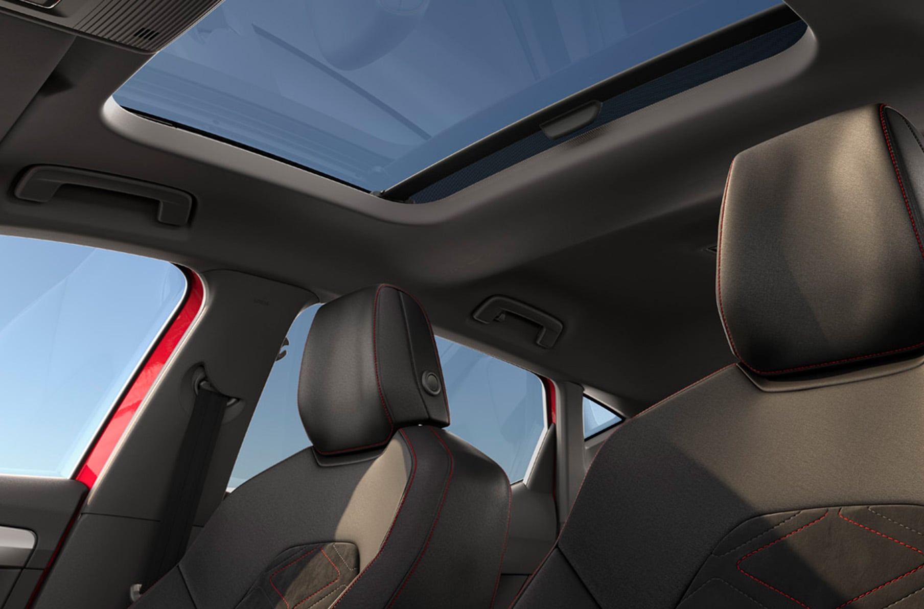 vista interna del tetto panoramico della seat leon