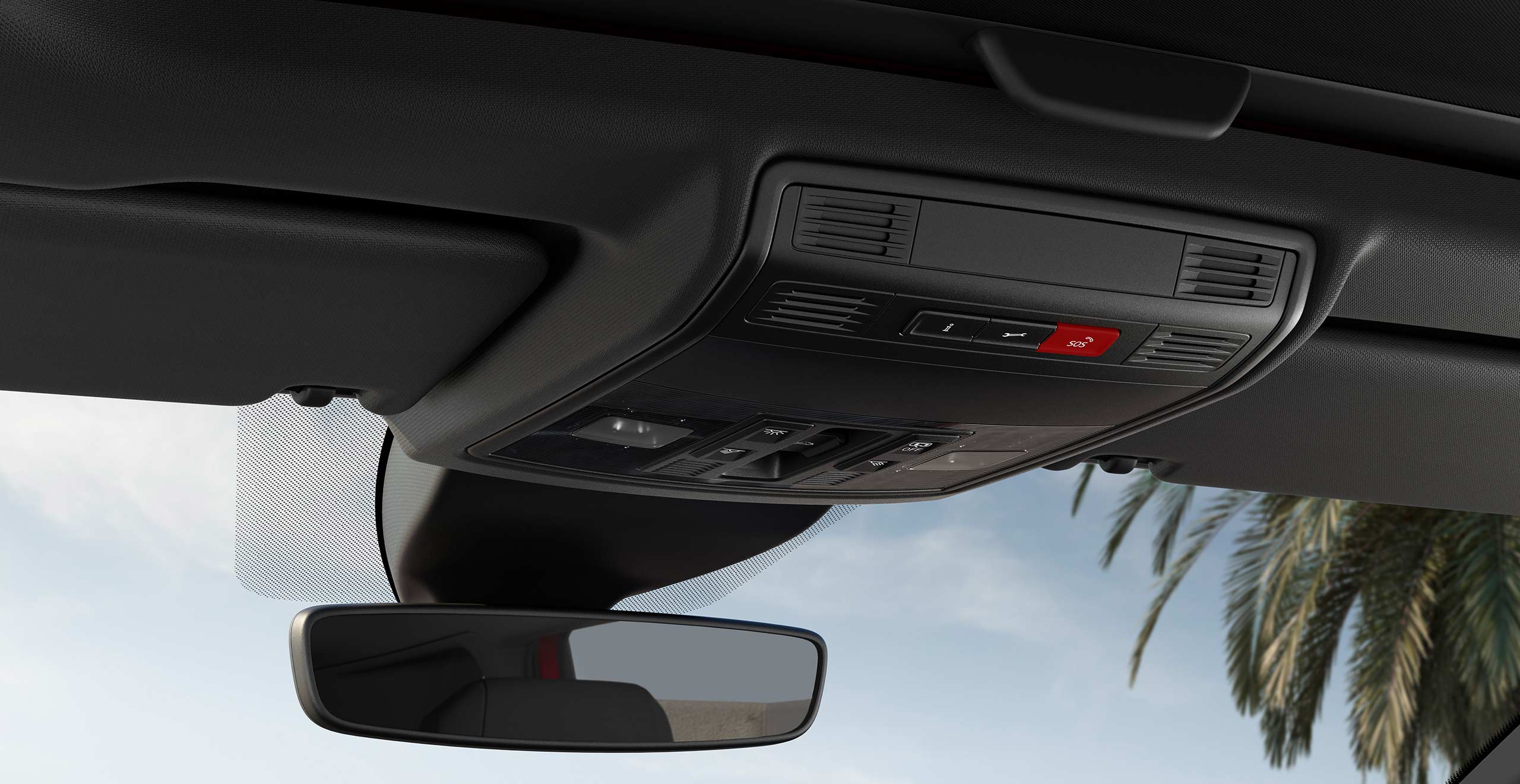 SEAT Ibiza, vista interna sullo specchietto retrovisore