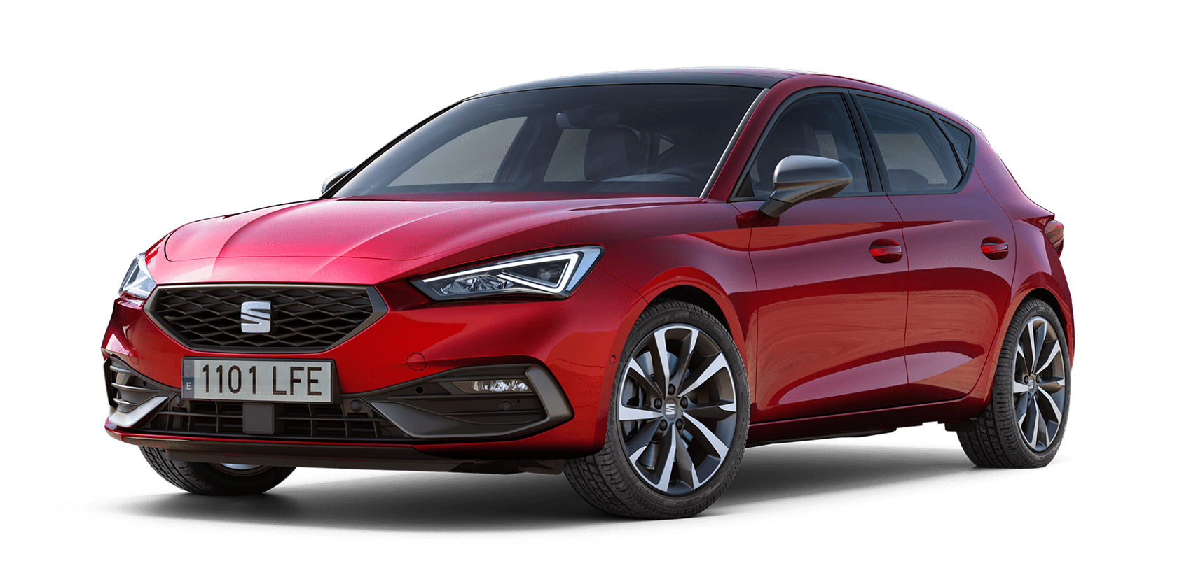 seat leon 5d con allestimento fr in desire red e cerchi in lega leggera lavorati