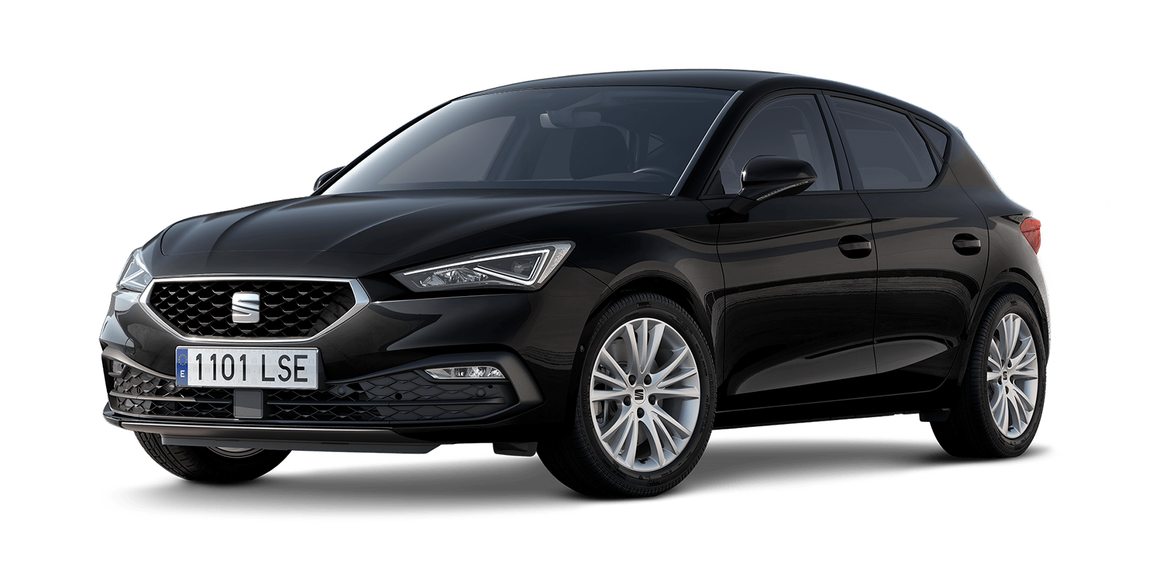 seat leon 5d con allestimento style in midnight black e cerchi in lega leggera dynamic