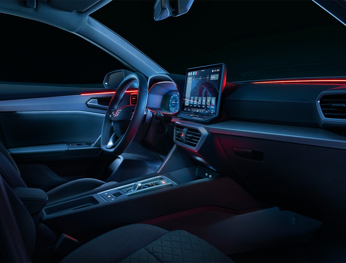illuminazione ambiente interna a led della seat leon